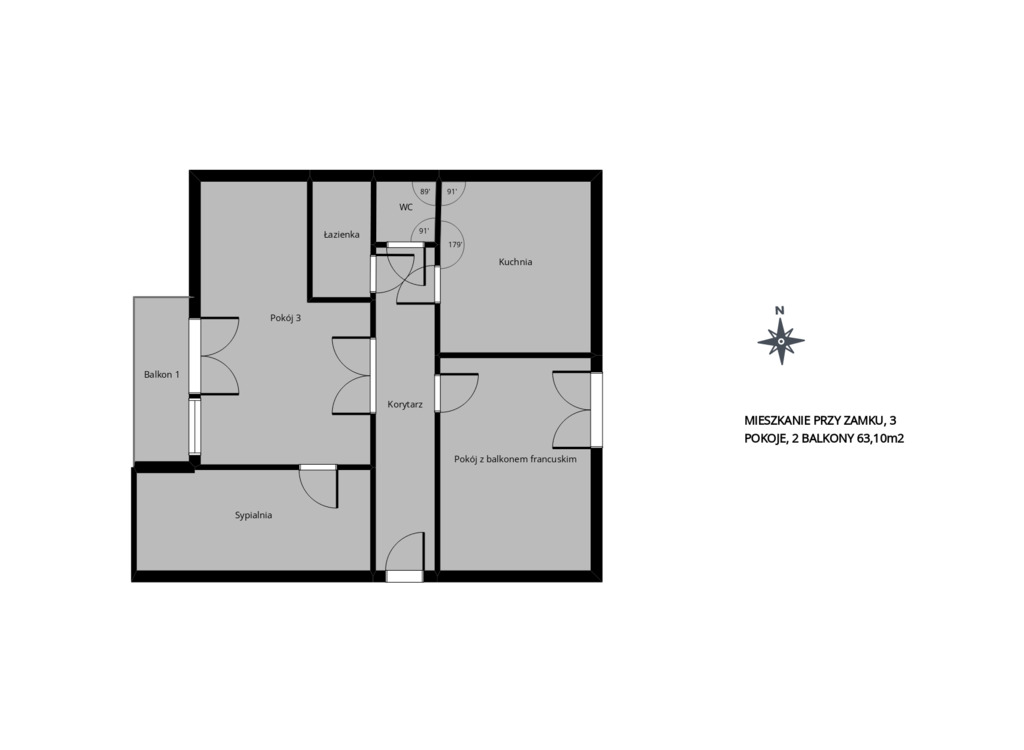 Mieszkanie na sprzedaż Szczecin, Podzamcze 60 m2 | Arka Nieruchomości