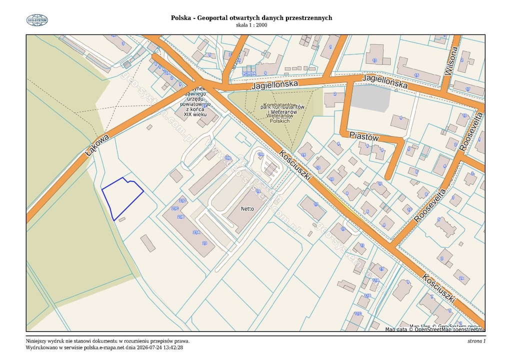 Działka na sprzedaż Chojna 1 233 m2 | Arka Nieruchomości