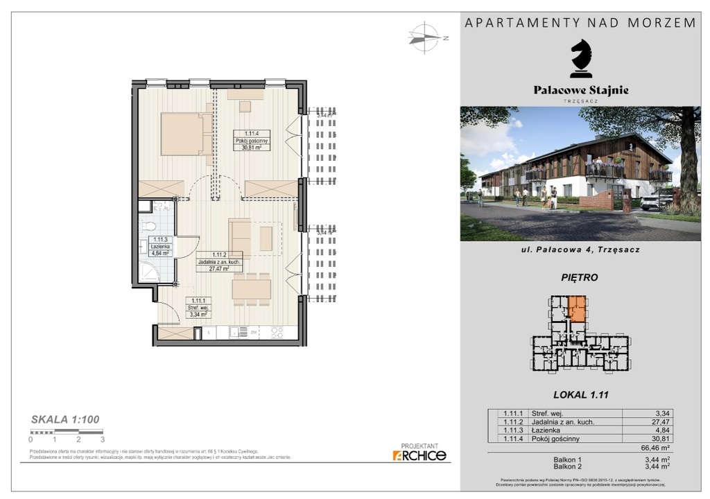 Mieszkanie na sprzedaż Trzęsacz 67 m2 | Arka Nieruchomości
