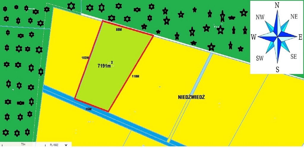 Działka na sprzedaż Niedźwiedź 7 191 m2 | Arka Nieruchomości
