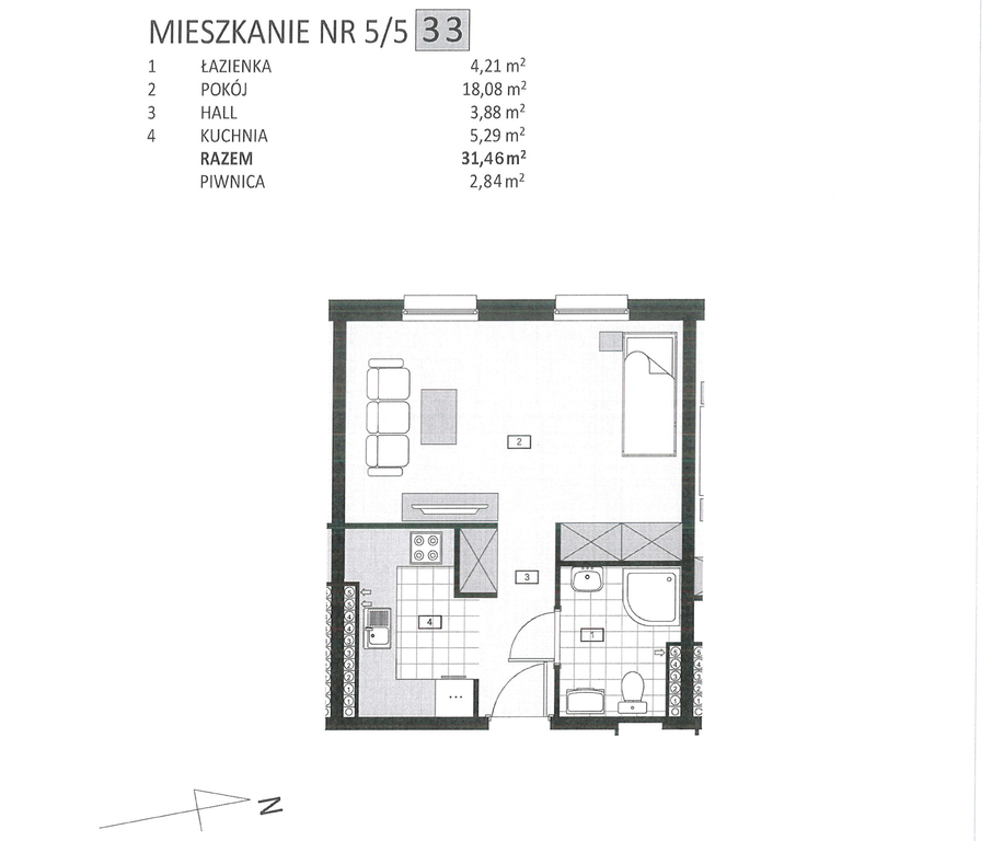Mieszkanie na sprzedaż Szczecin, Stołczyn 31 m2 | Arka Nieruchomości