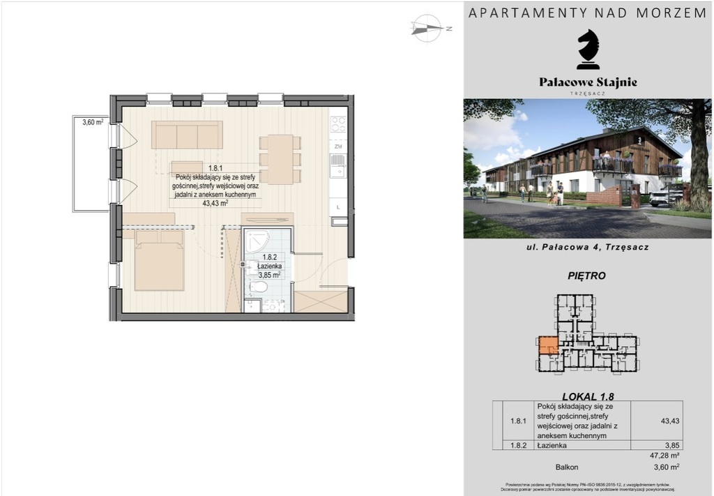 Mieszkanie na sprzedaż Trzęsacz 47 m2 | Arka Nieruchomości