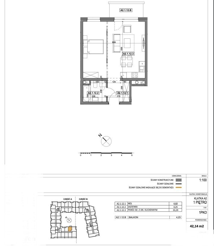 Mieszkanie na sprzedaż Szczecin, Śródmieście 42 m2 | Arka Nieruchomości