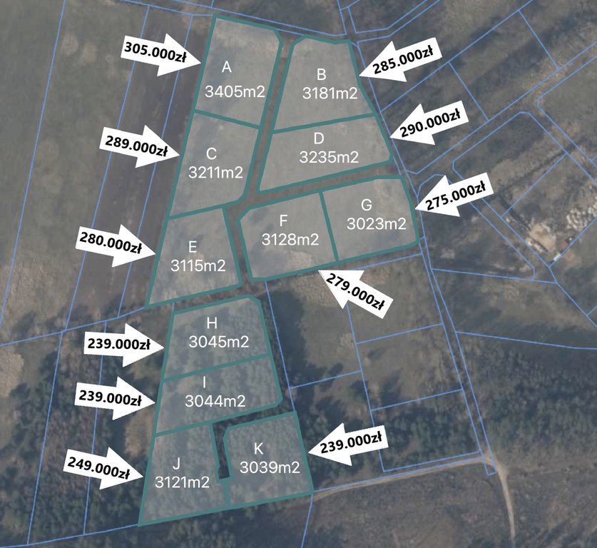 Działka na sprzedaż Brzózki 3 045 m2 | Arka Nieruchomości