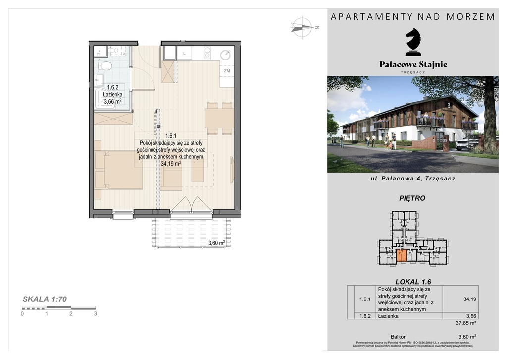 Mieszkanie na sprzedaż Trzęsacz 38 m2 | Arka Nieruchomości