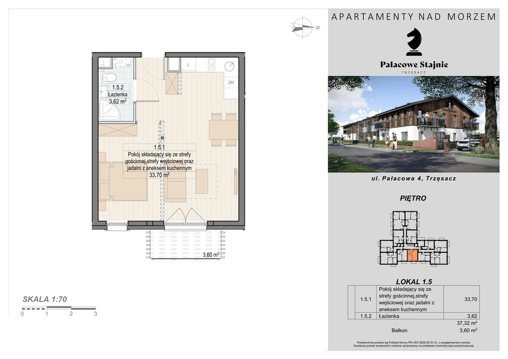 Mieszkanie na sprzedaż Trzęsacz 37 m2 | Arka Nieruchomości